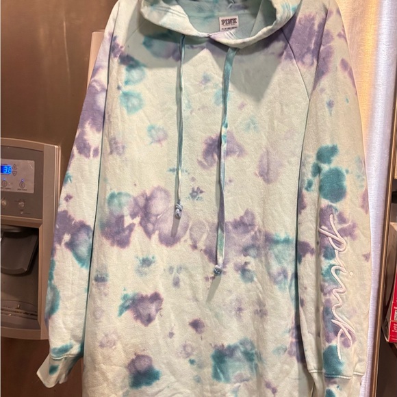 Pink Victoria’s Secret tie dye sweatshirt dress NWT - Picture 4 of 11